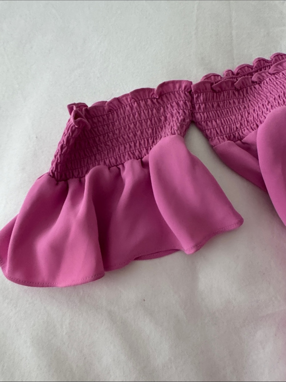 Woman’s Off-Shoulder Pink Ruffle Dress - Picture 4 of 4